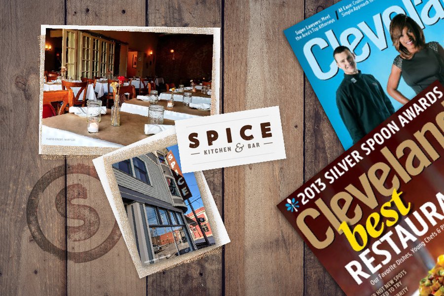 A flat lay of Spice Kitchen + Bar design and strategy work
